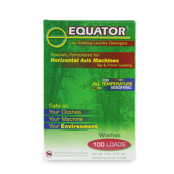 Equator High Efficiency (HE) Biodegradable Fragrance/Dye Free Detergent With Low Sudsing Formula (1 Box-100 Loads)
