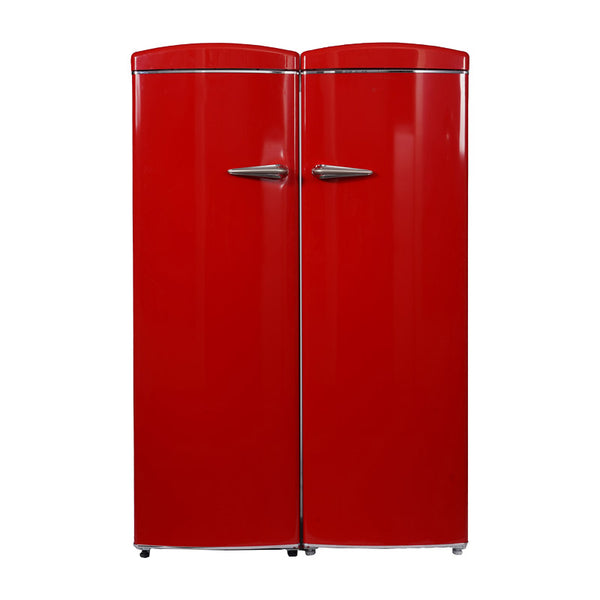 Conserv 8.3 Cu. Ft. Red Classic Retro Upright Freezer - 11 Cu. Ft. Red Classic Retro Refrigerator Set