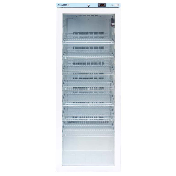 12.7 cu.ft. Commercial Refrigerator in White with Glass Door and Temperature Alarm