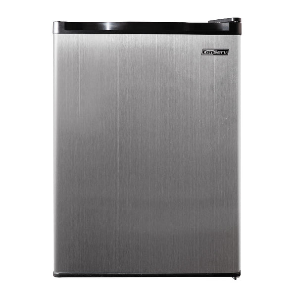 Conservez 4,5 pi.cu. Réfrigérateur compact en acier inoxydable avec porte réversible 
