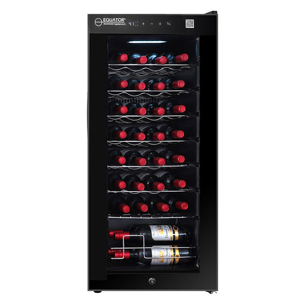 Equator Réfrigérateur à vin noir de 32 bouteilles à une seule zone de température Autonome 