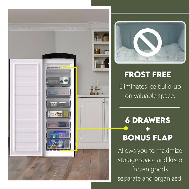 Conserv 8.3 cu.ft. Classic Retro Upright Freezer – Frost-Free, Cream F ...