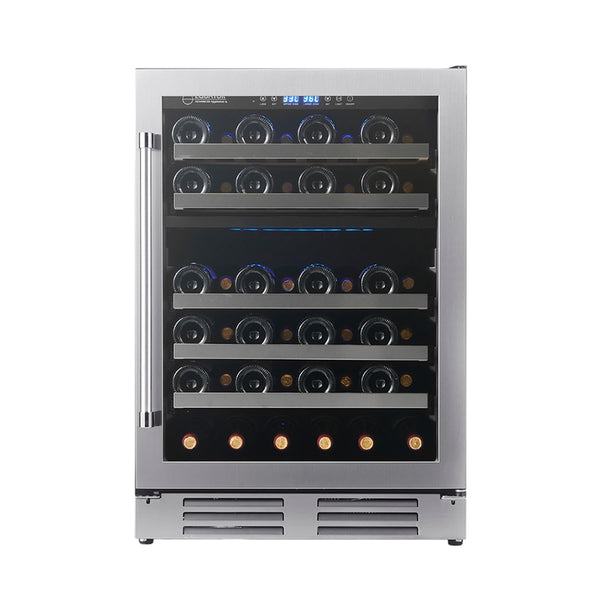 Equator Dual Zone 52-Bottle Free Standing/Built-in Wine Cooler in Stainless